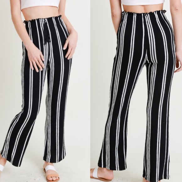 upstyleboutique Pants - ❗️Two Left❗️NWT Black and White Stripe Ankle Pants